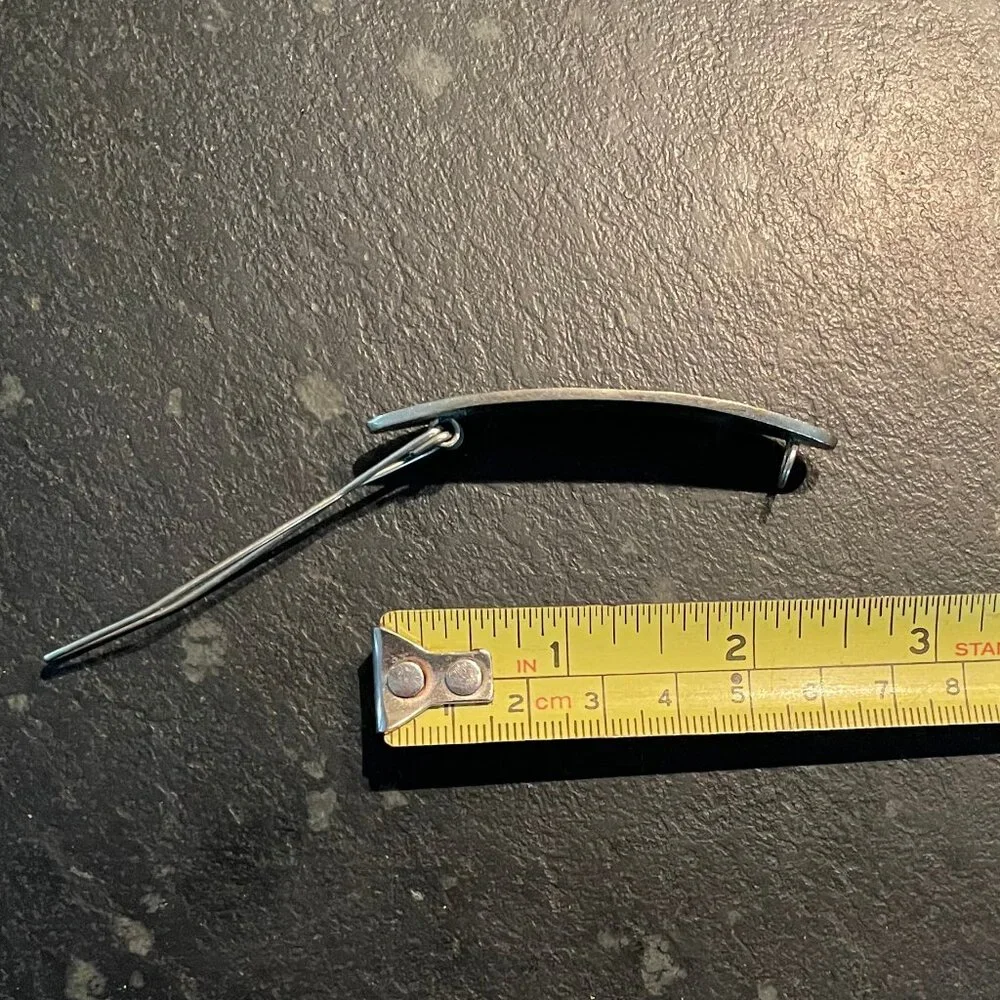 Fuschia and White Mother-of-Pearl and Abalone Inlaid Hair Barrette - Picture 3 of 5